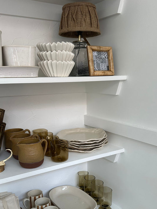 Glass & Metal Table Lamp w/ Pintucked Jute Shade & Inline Switch - Pick Up Only