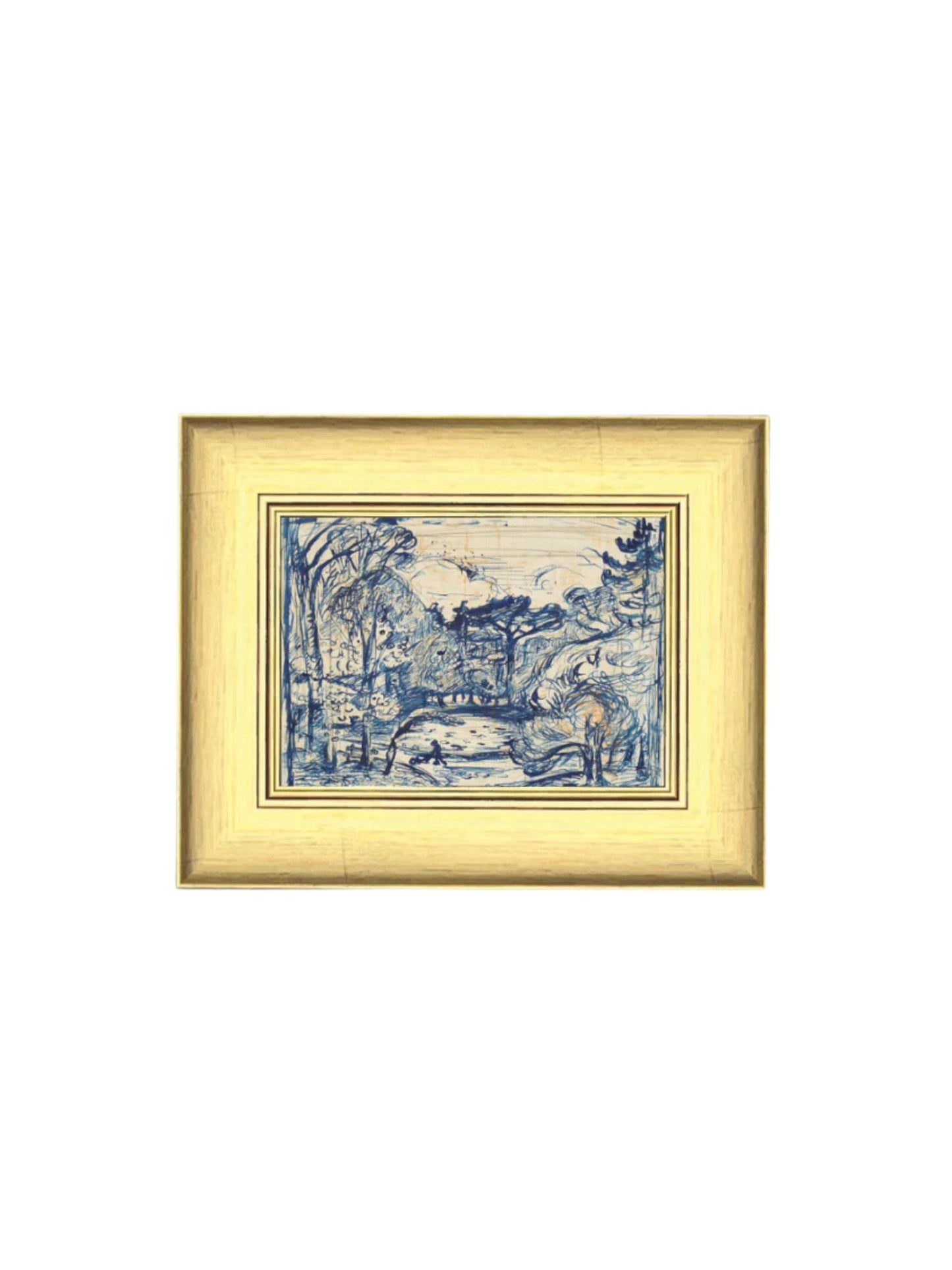 Forest with Woodcutter Framed Picture