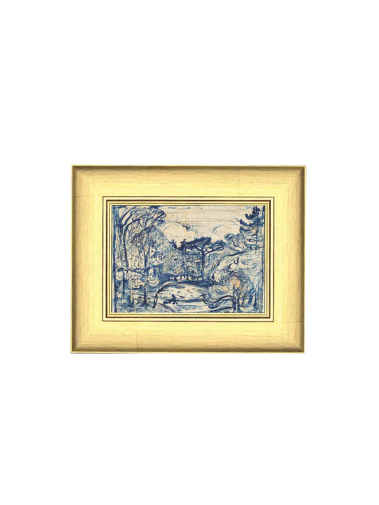 Forest with Woodcutter Framed Picture