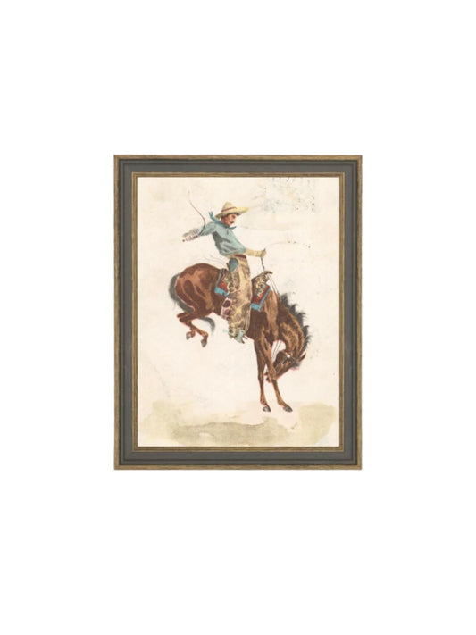 Bucking Bronco Framed Picture