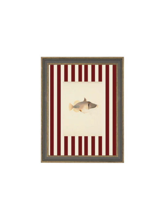 Fish on Stripes Framed Picture