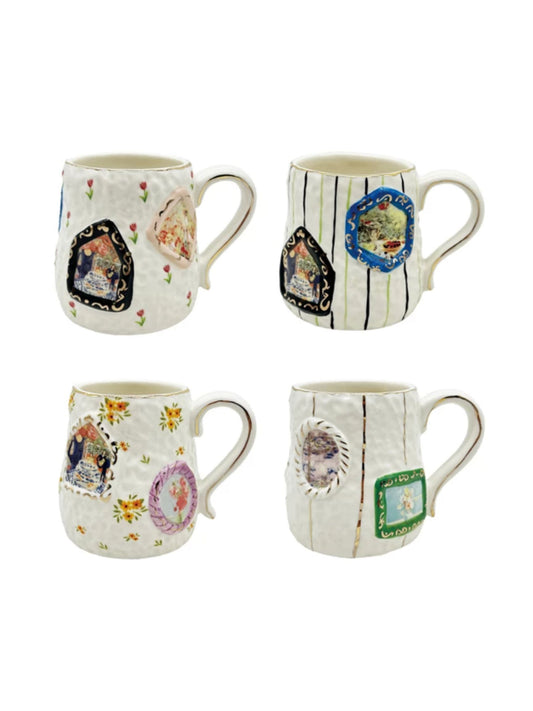 Embossed Hand-Painted Mug