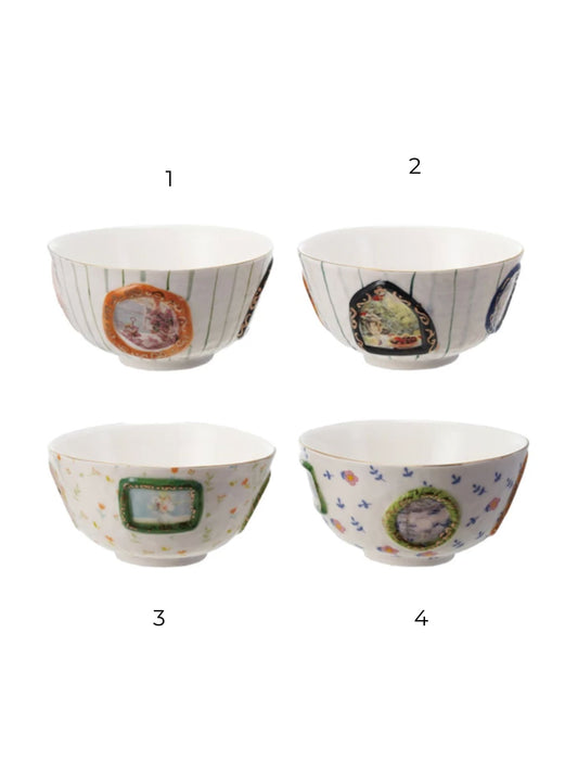 Embossed Hand-Painted Bowl with Gold Electroplating