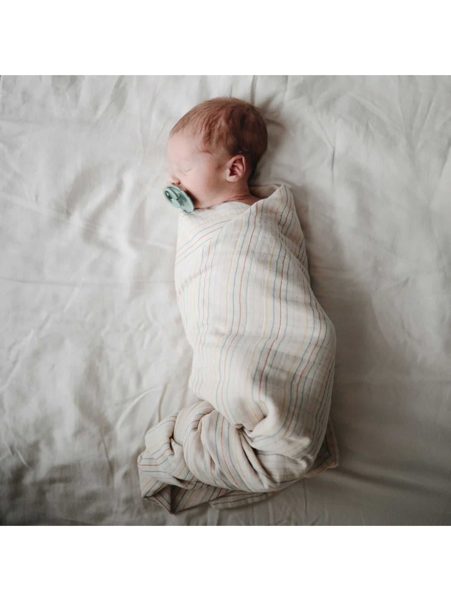 Organic Cotton Muslin Swaddle Blanket - Retro Stripes