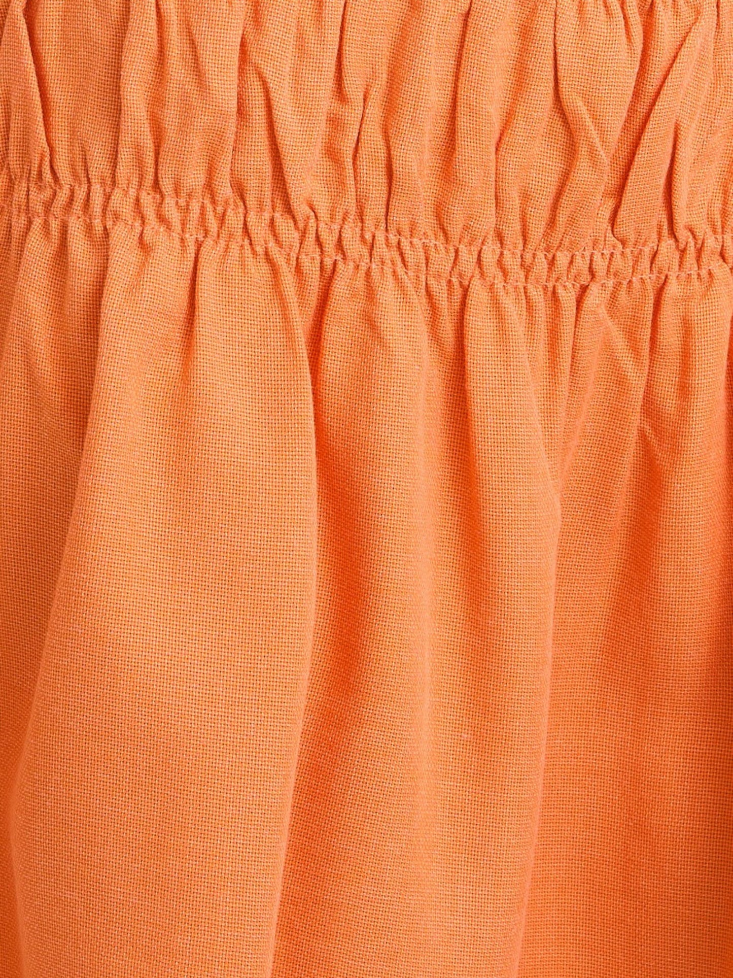 Orange Smocked Mini Dress