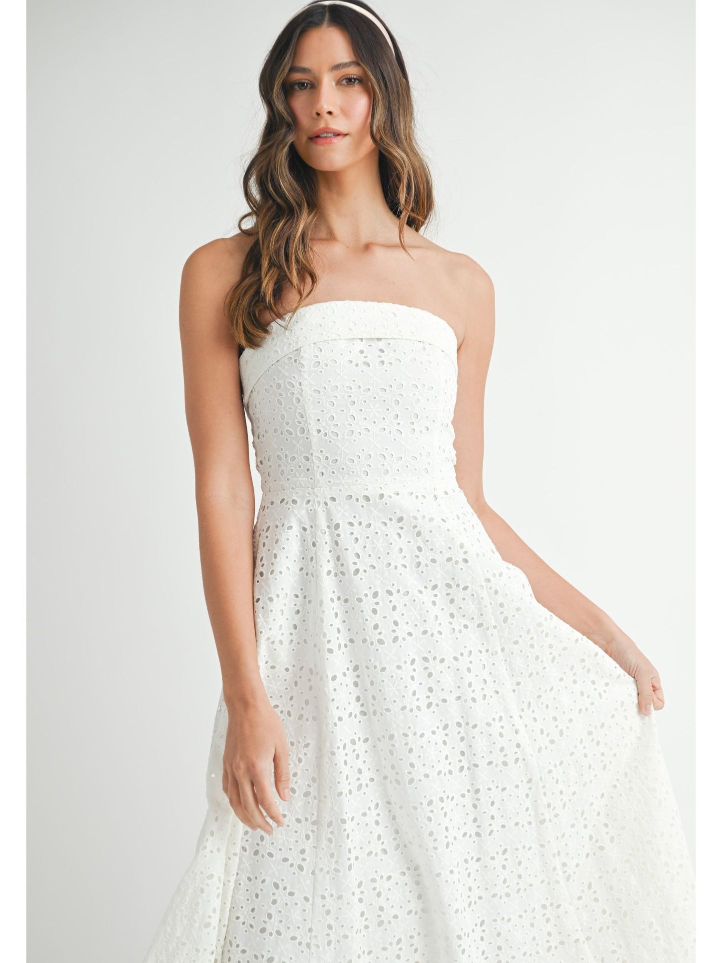Eyelet Midi Dress