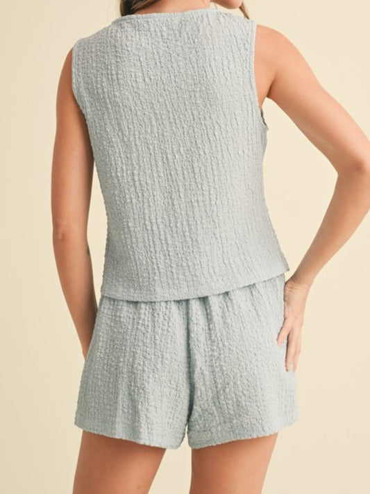 Sky Blue Textured Shorts