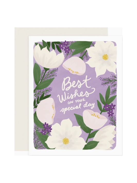 Floral Best Wishes Wedding Card