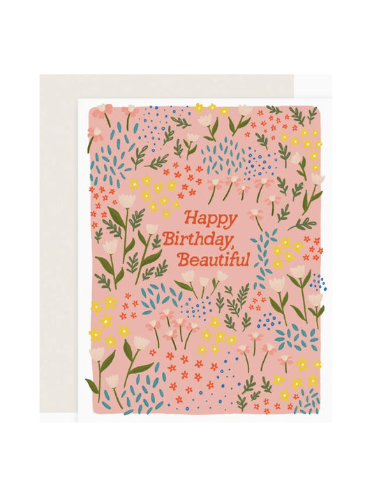 Beautiful Meadow Floral Birthday Card