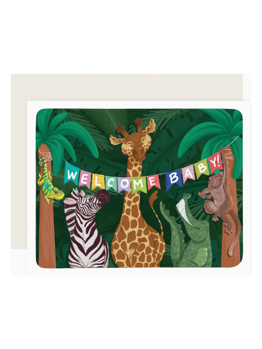 Jungle Welcome Baby Card