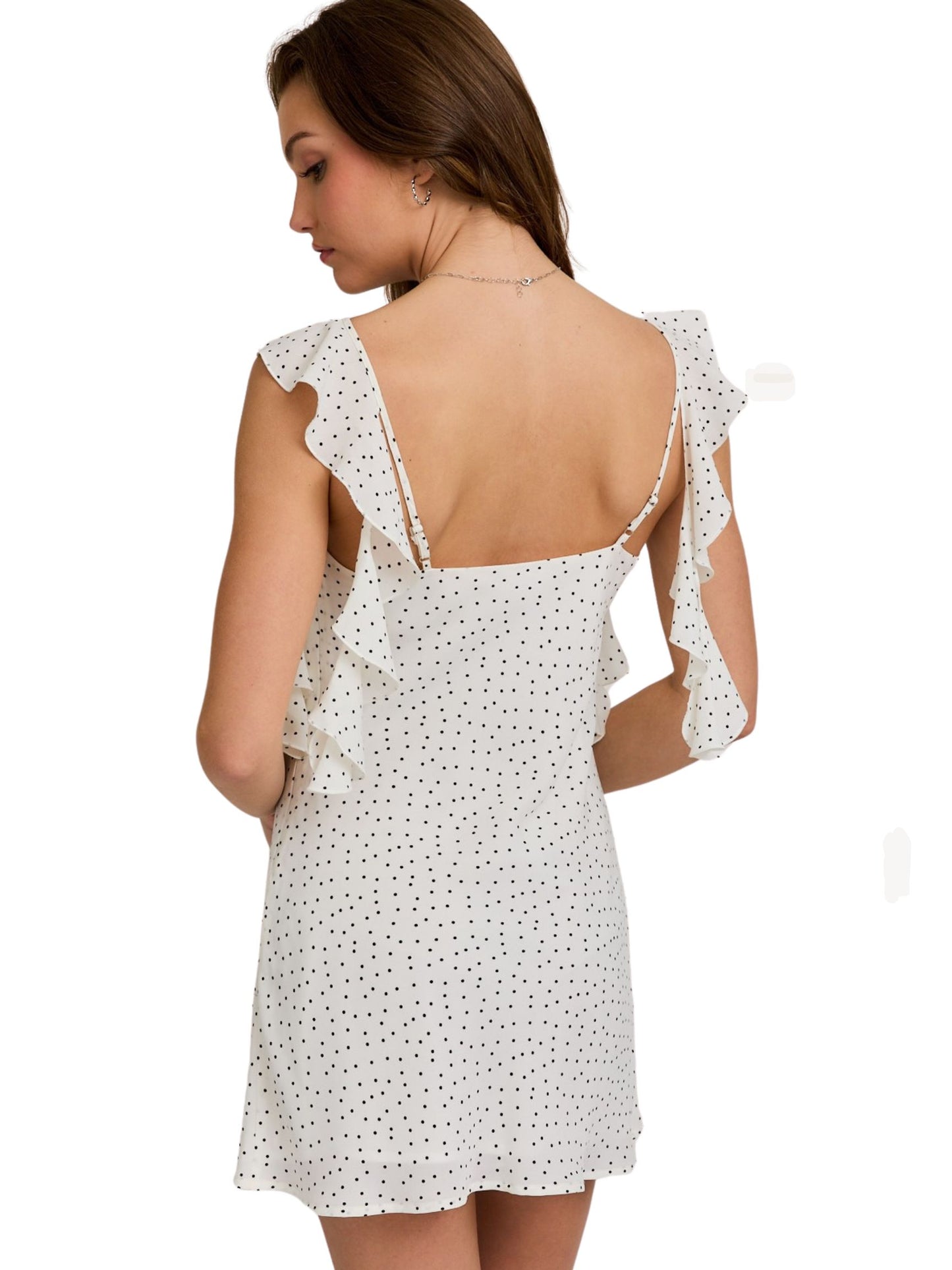 Polka Dots w/ Ruffle Detailing Dress