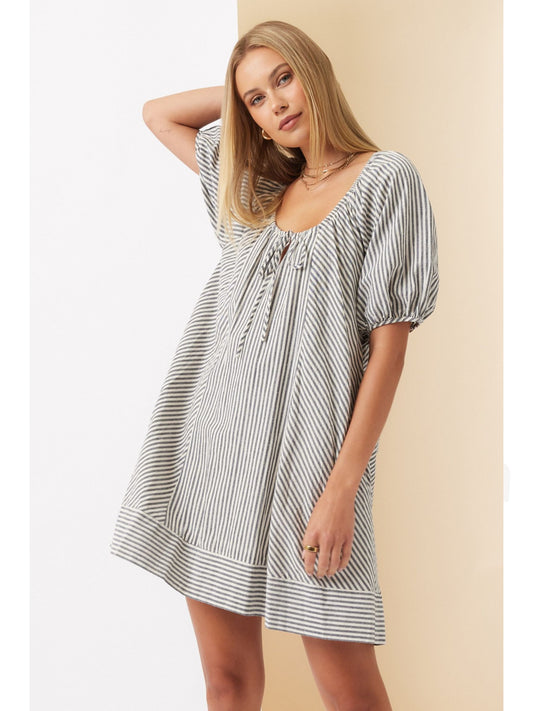 Austin Striped Puff Sleeve Dress