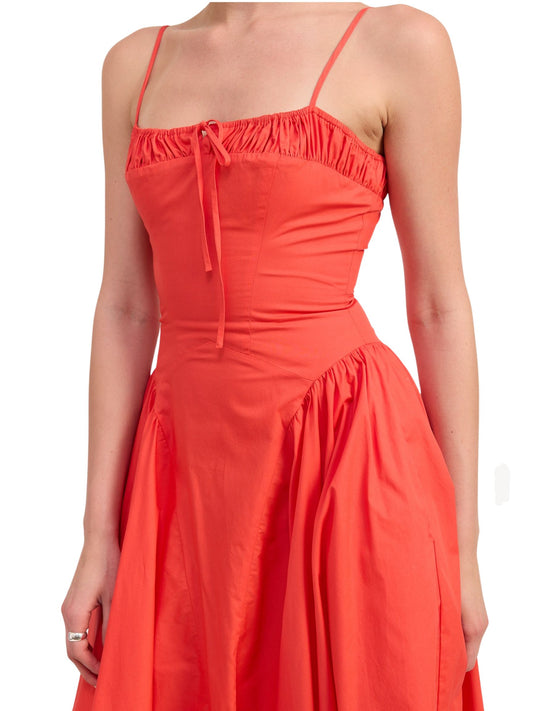 Tomato Corset Bustier Midi A Line Dress
