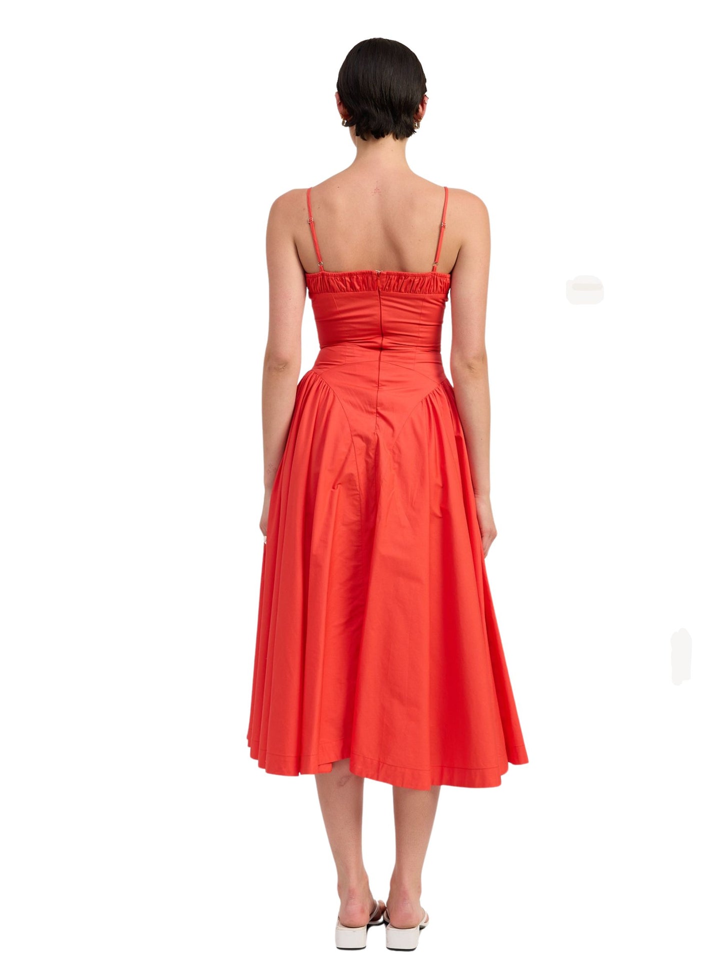 Tomato Corset Bustier Midi A Line Dress