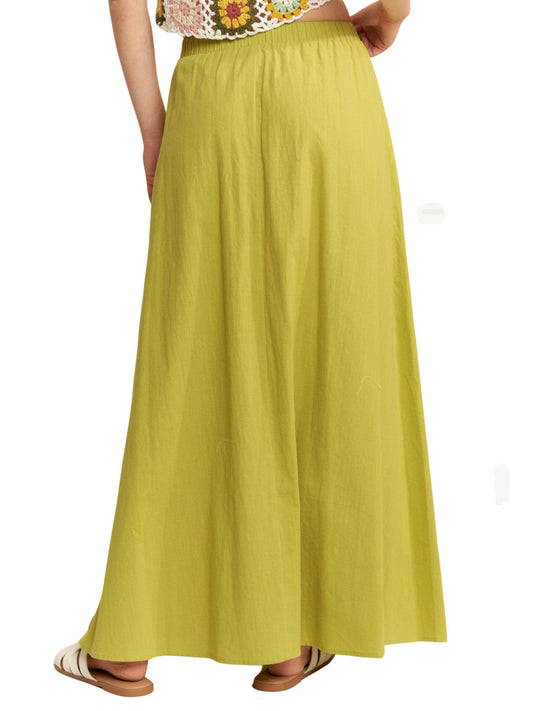 Linen Side Pocket Maxi Skirt
