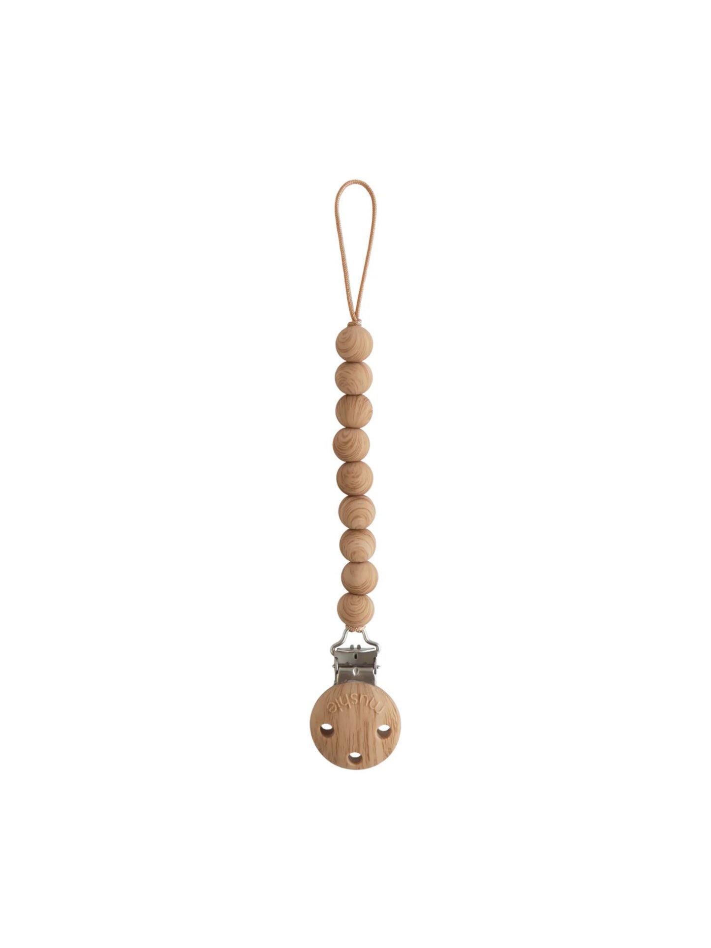 Silicone Pacifier Clip - Faux Wood