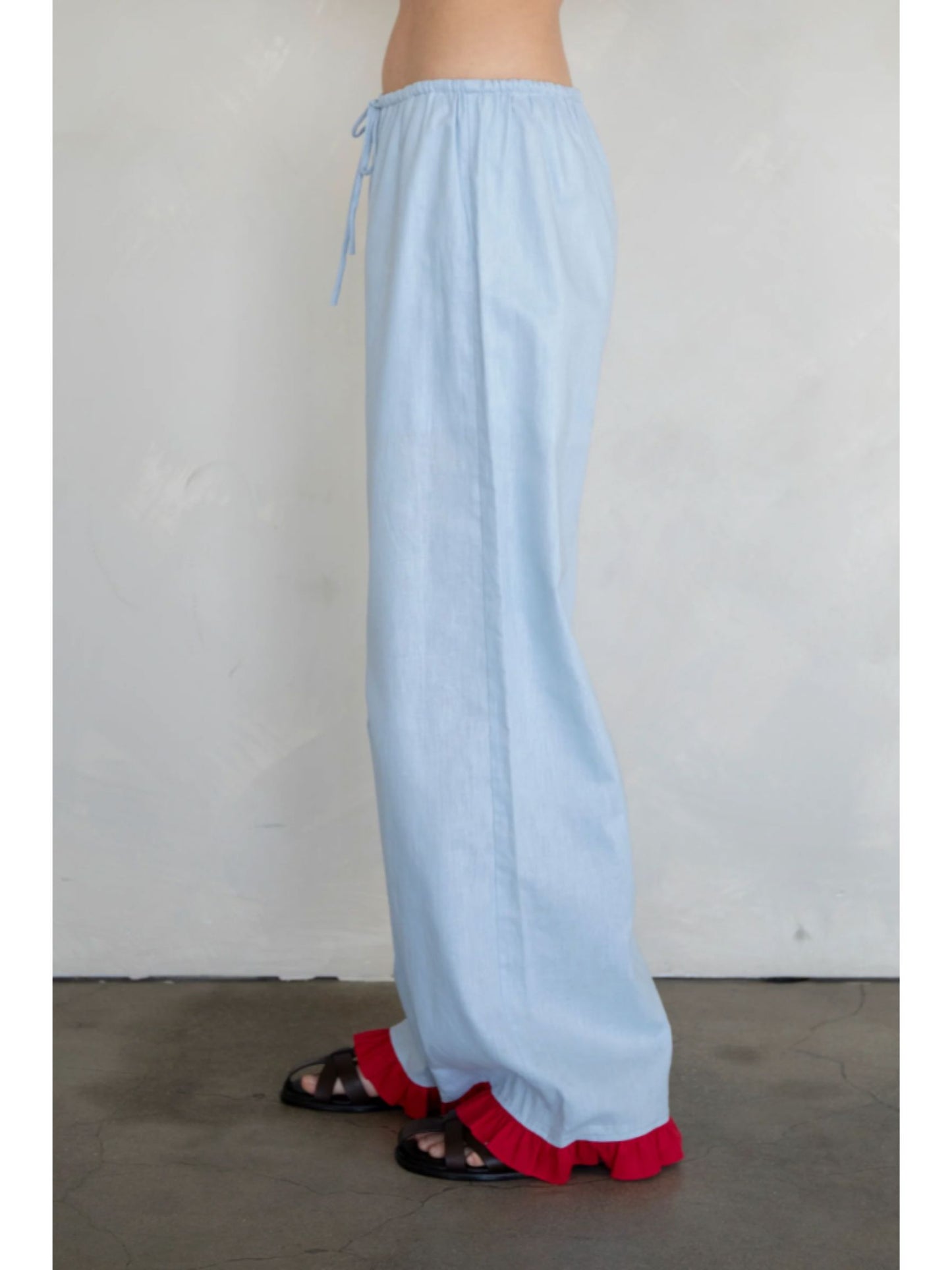Pippa Linen Ruffle Pants