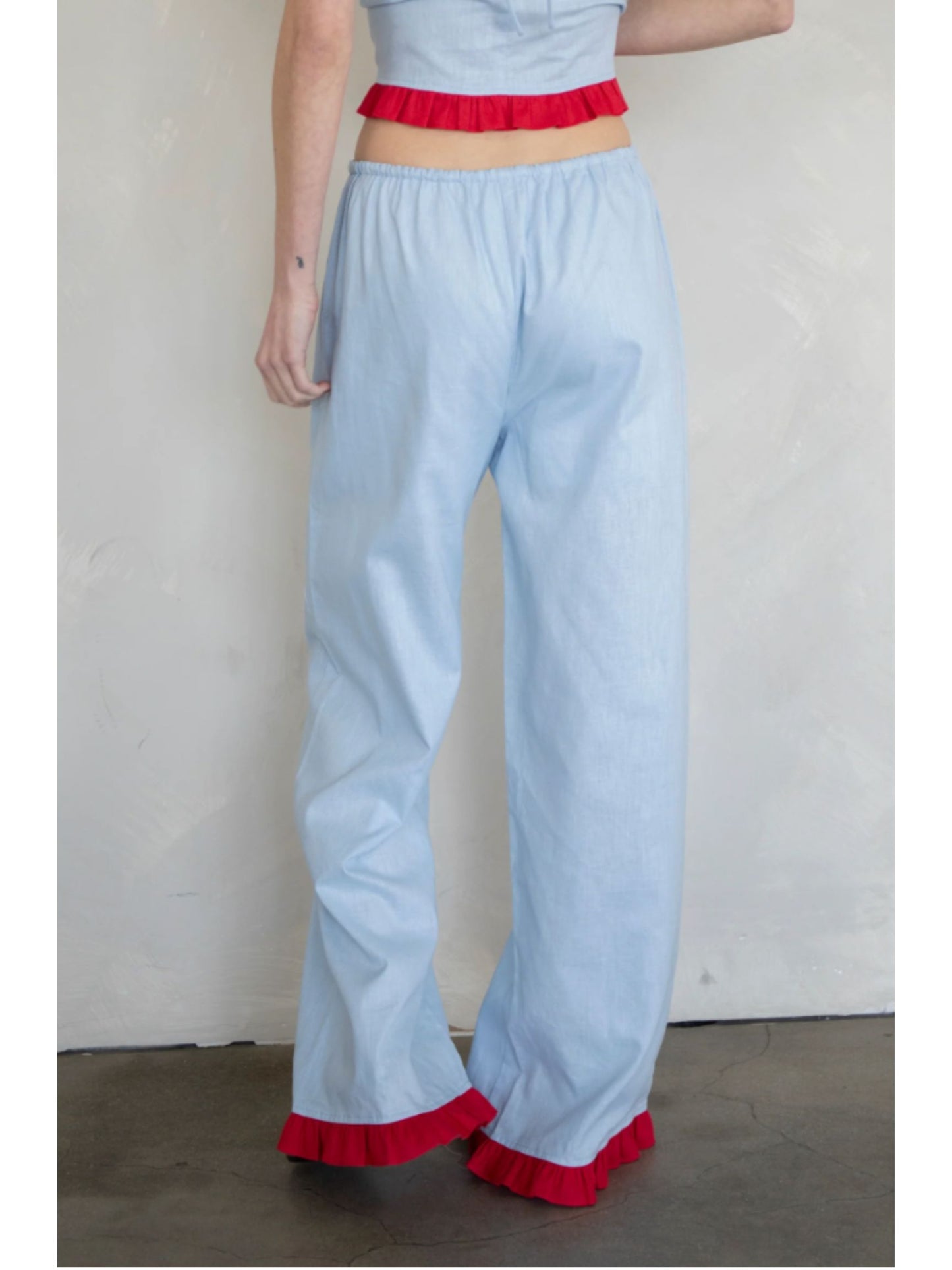 Pippa Linen Ruffle Pants