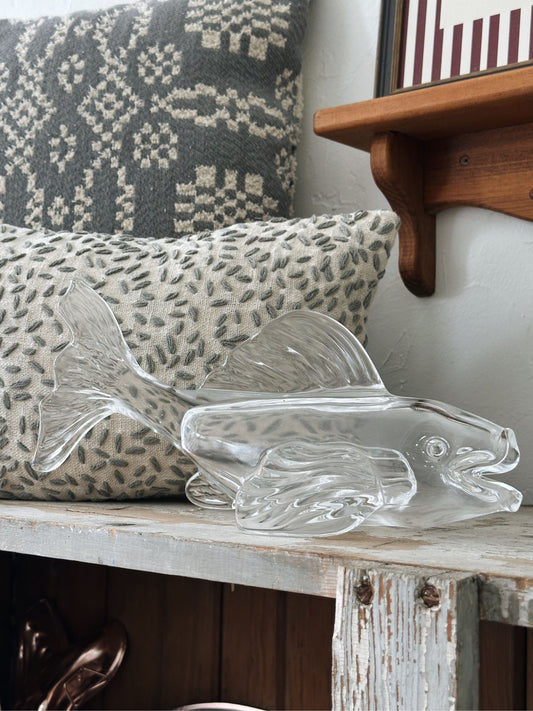 Vintage Glass Handblown Fish Sculpture