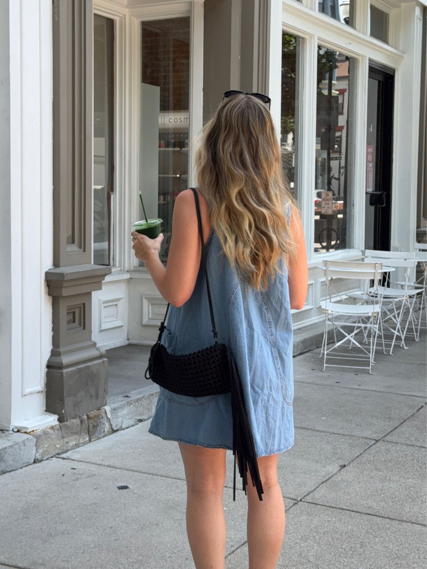 Side Pocket Sleeveless Denim Dress