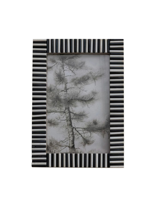 Ribbed Photo Frame, Black & White