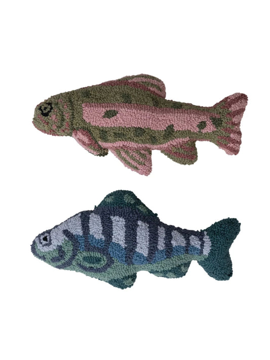 Woven Cotton Tufted Fish Shaped Pillow