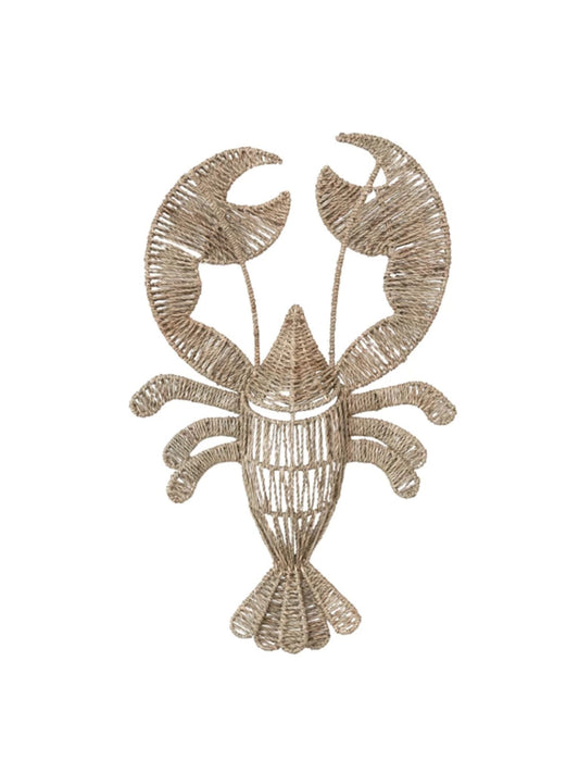Hand-Woven Seagrass & Metal Lobster Wall Hanging - Pick Up Only