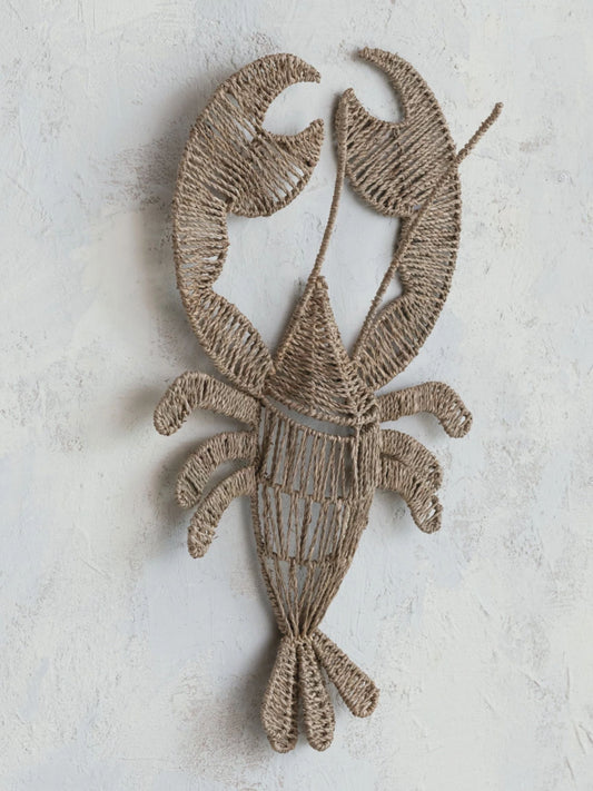 Hand-Woven Seagrass & Metal Lobster Wall Hanging - Pick Up Only