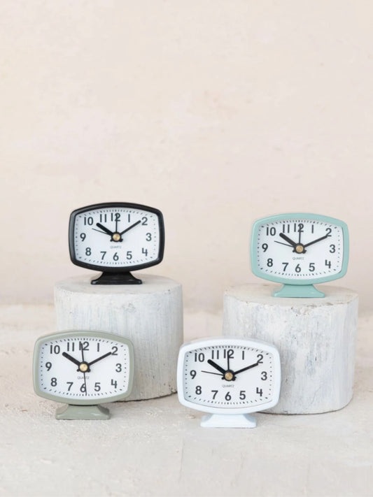 Metal Footed Alarm Clock, 4 Colors (Battery Included)