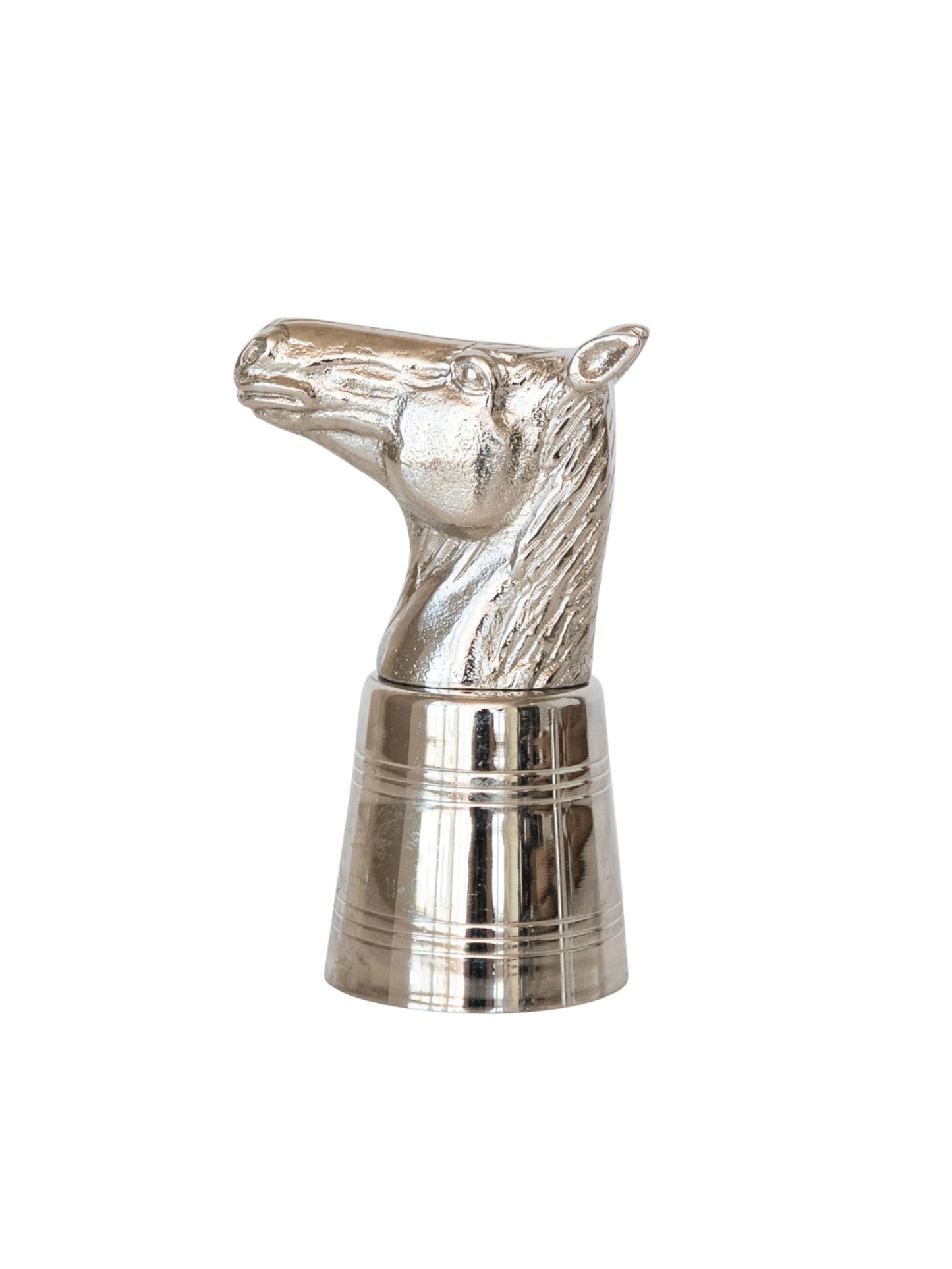 Cast Aluminum & Stainless Steel Horse Head Jigger in Box