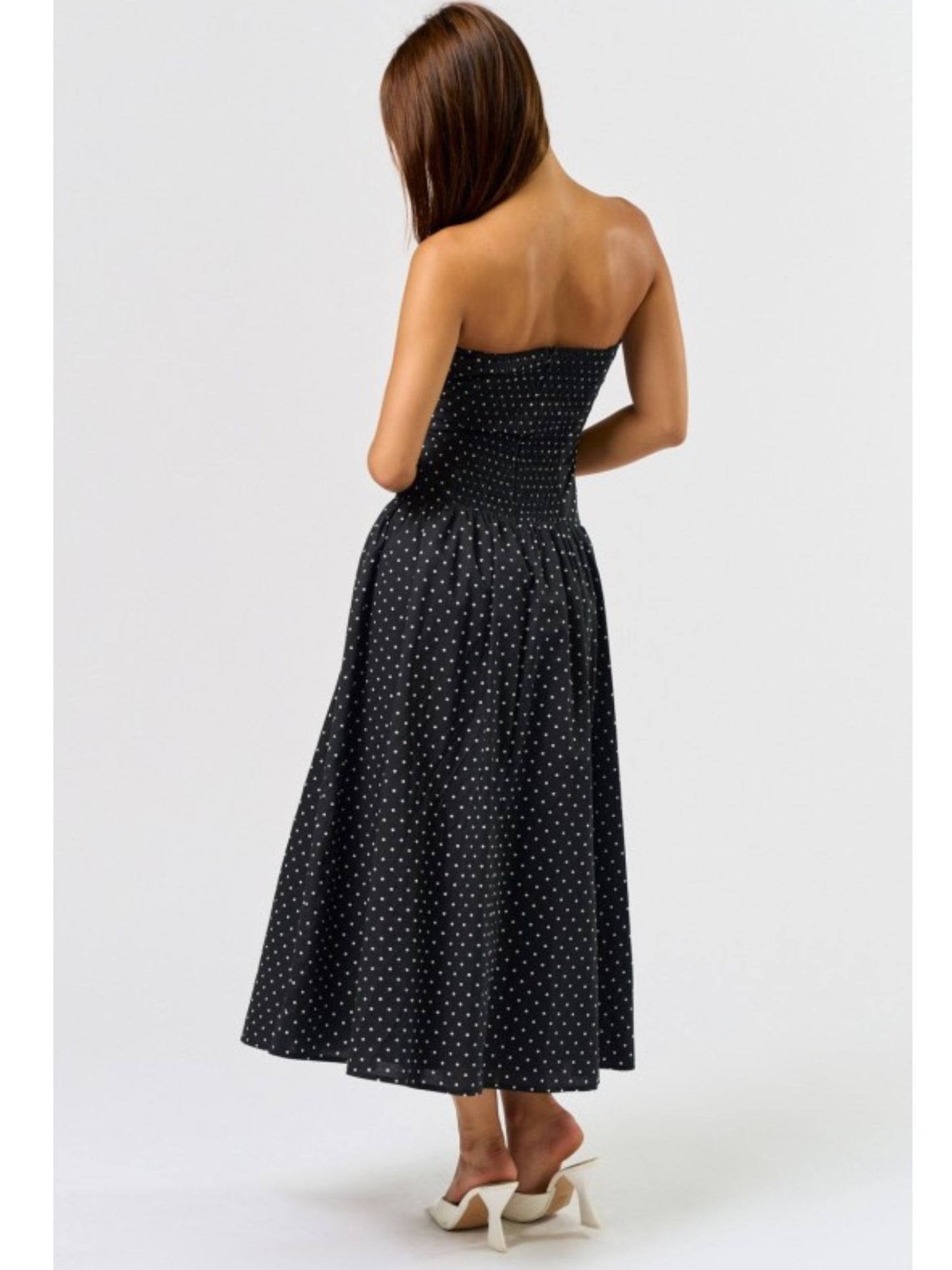 Bella Polka Dot Maxi Dress - Black