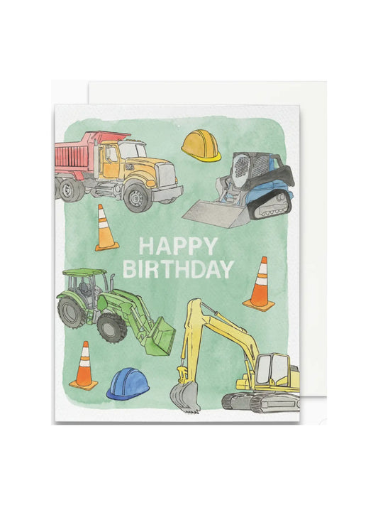 Construction Trucks Birthday Card