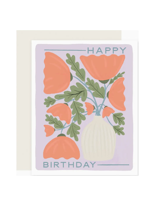 Mod Vintage Floral Birthday Card