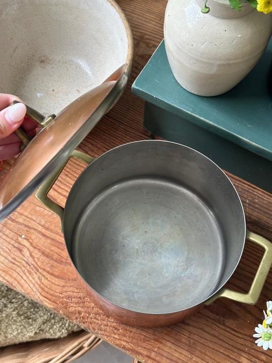 Vintage Copper Pot with Lid