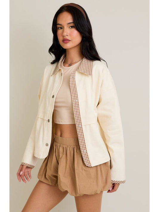 Johanna Gingham Jacket - Cream