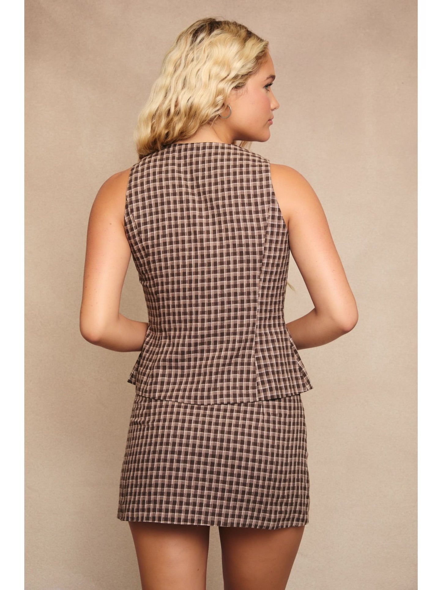Elizabeth Gingham Vest Top