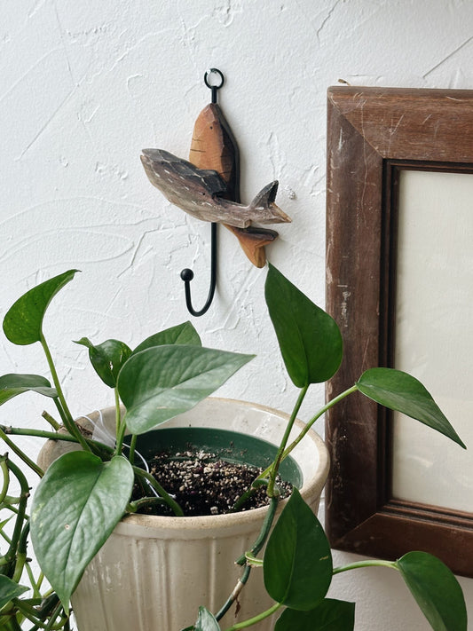 Vintage Wood Carved Fish Hook