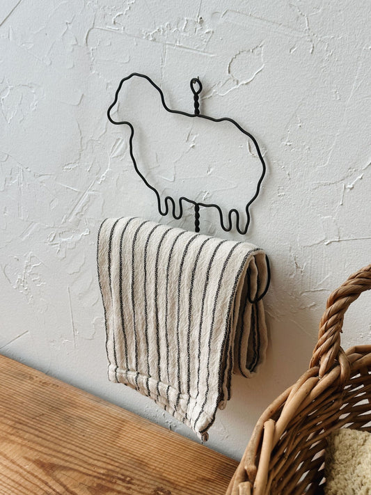 Vintage Metal Sheep Towel Rack
