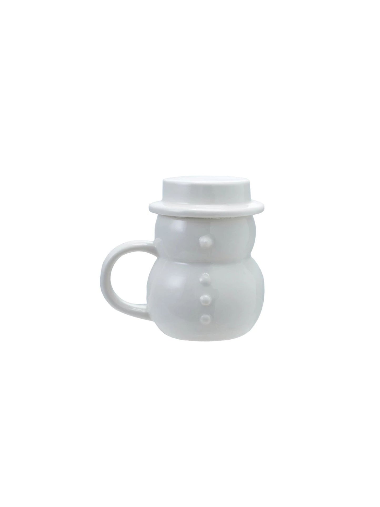 Stoneware Snowman Shaped Mug with Hat Lid