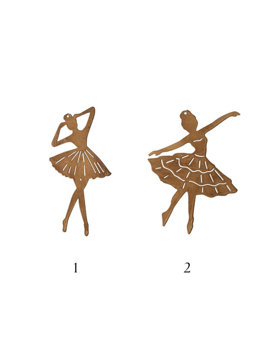 Metal Ballerina Ornament with Cut-Outs