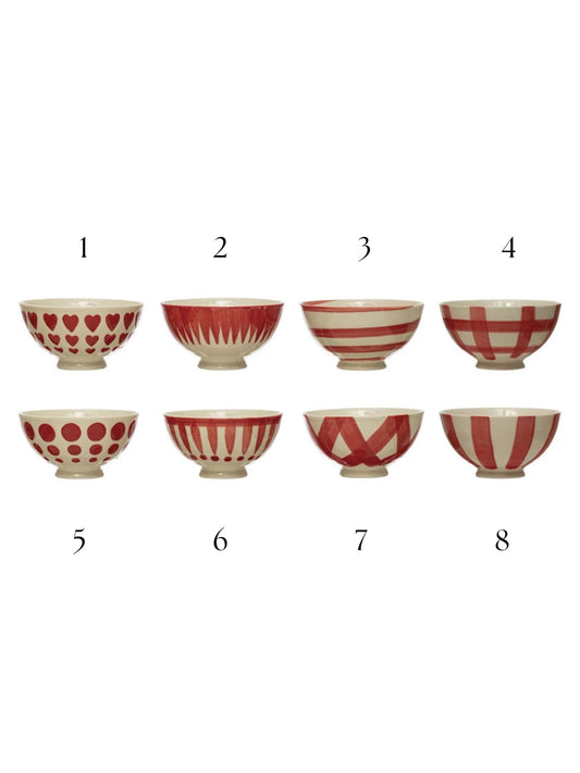 Painted Stoneware Latte Bowl