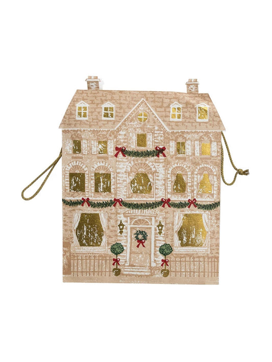 Handmade Printed Recycled Paper Gift Bag with Gold Foil