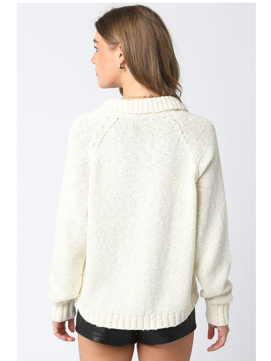 Riya Zip Up Knit Sweater