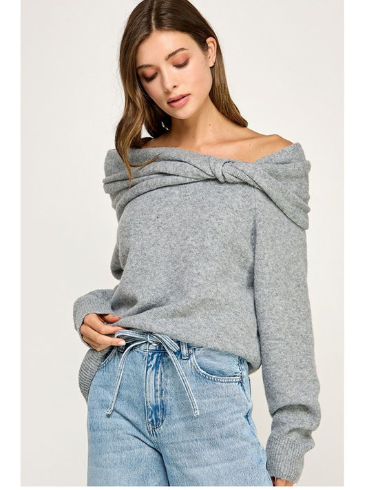 Off Shoulder Knot Sweater