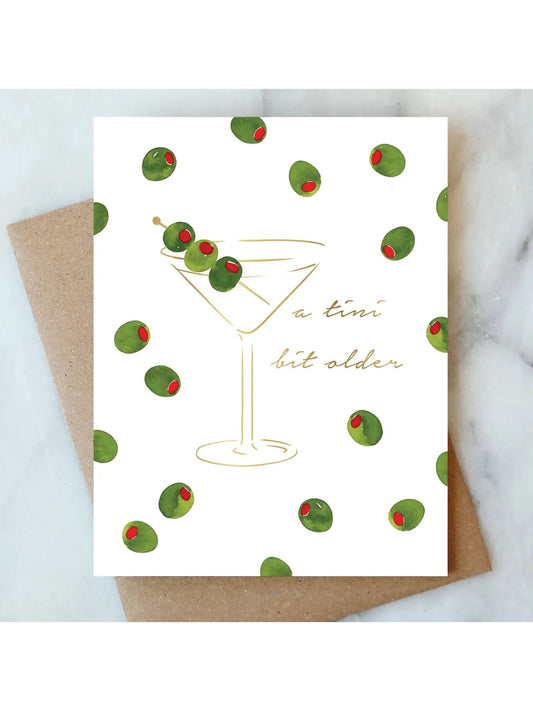 Martini Olives Birthday Greeting Card