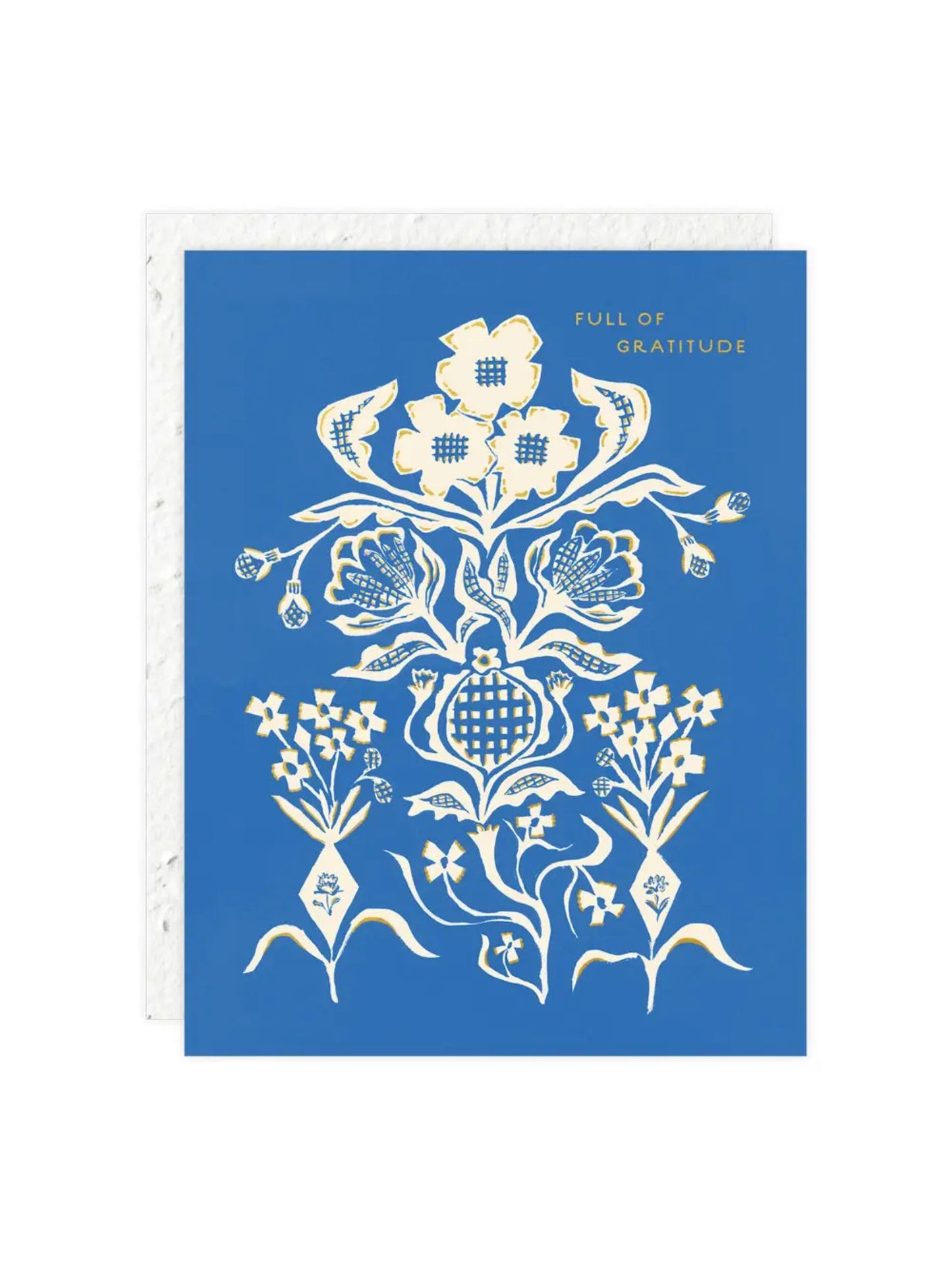Blue Flower Bouquet Thank You Card