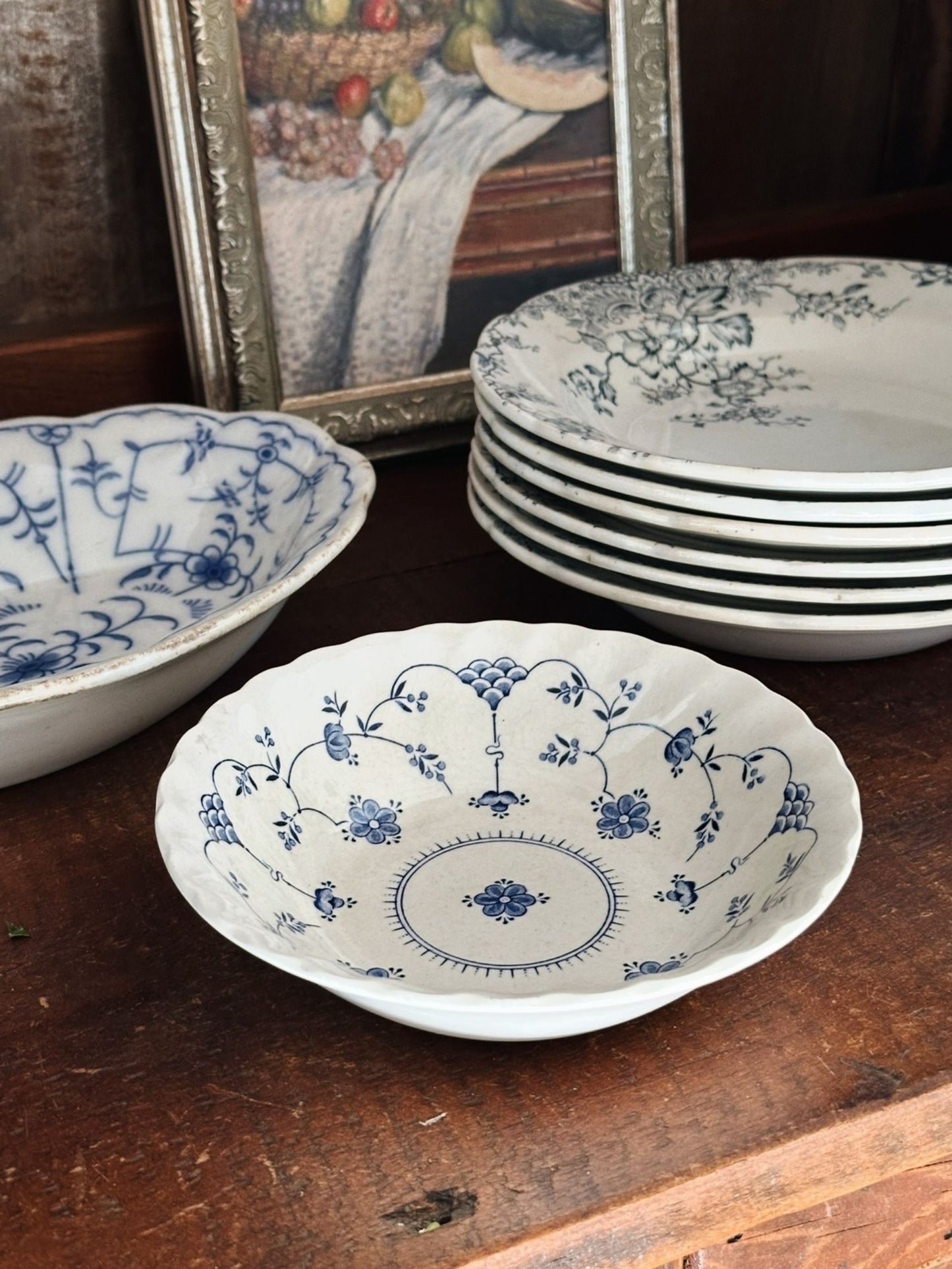 Vintage Finlandia Blue Floral Bowl
