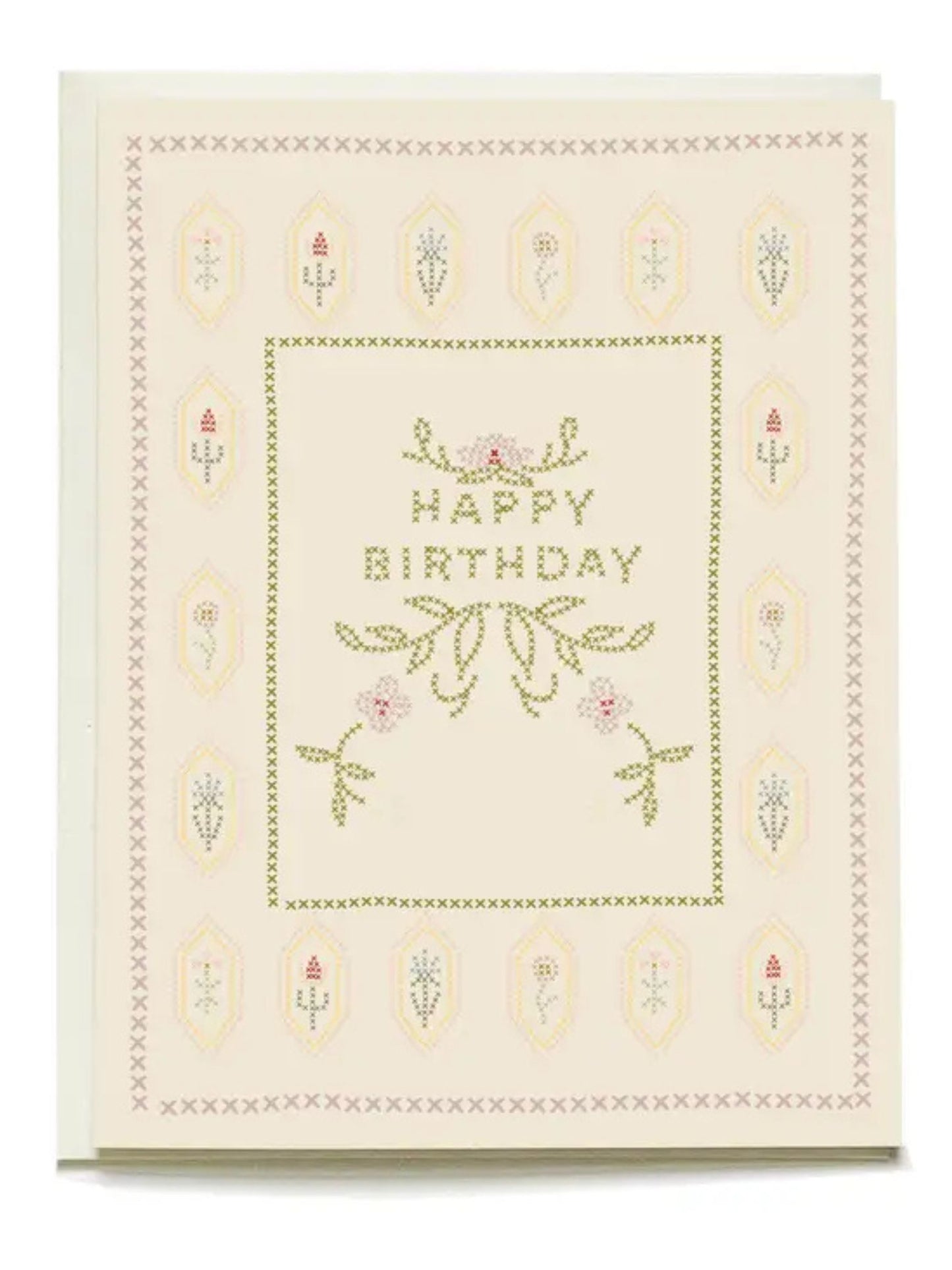 Cross-Stitch Birthday Greeting Card
