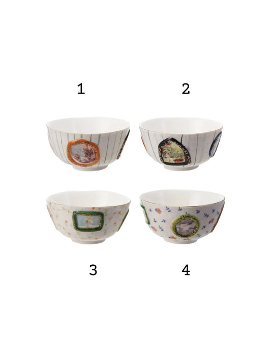 Embossed Hand-Painted Bowl with Gold Electroplating