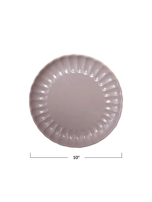 Lavender Stoneware Fluted Plate - Pick Up Only
